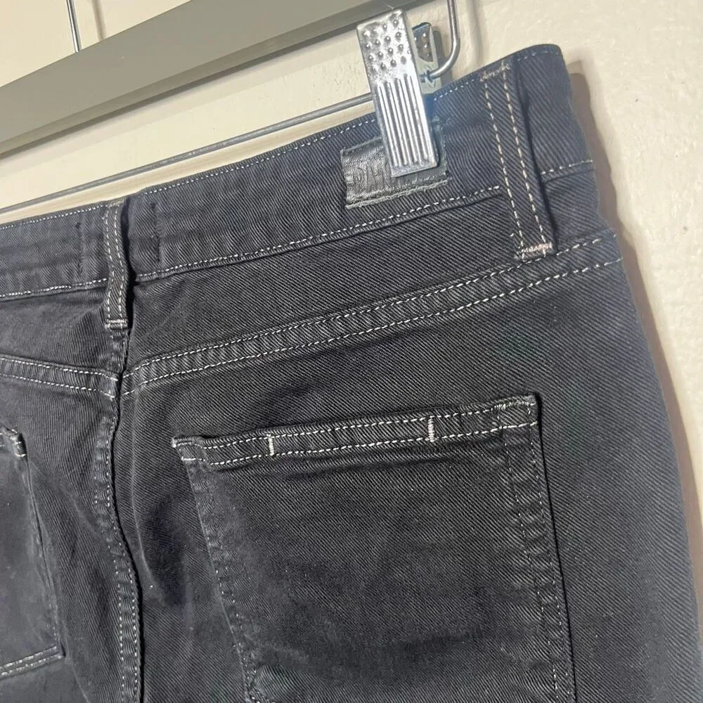 Paige Skyline Ankle Peg Black Overdye Jeans Size 30